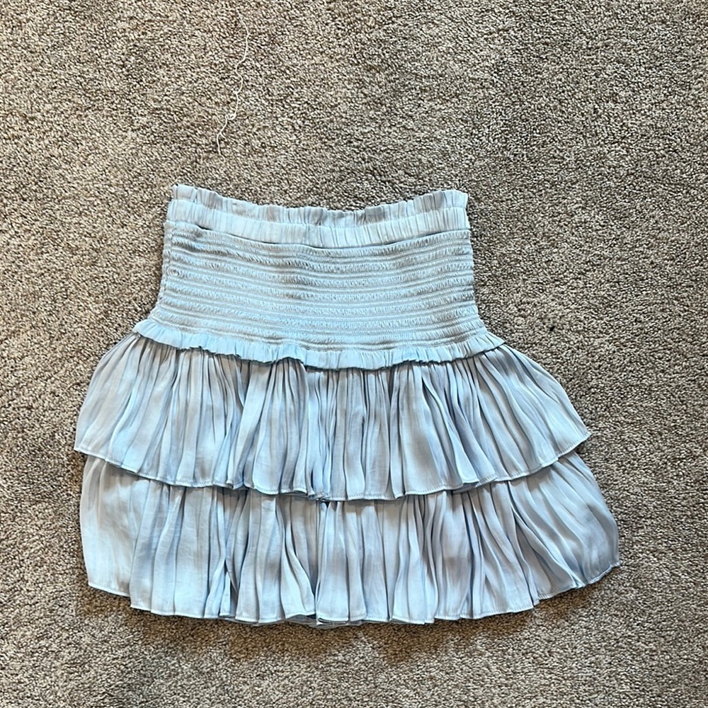 Preppy tiered silk skirt